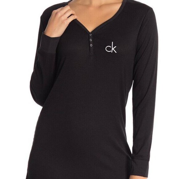 Calvin Klein Other - Black Calvin Klein Long Sleeve Night Shirt XL NWT